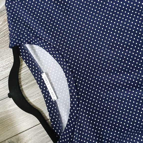 Chris & Carol Polka Dot Bell Sleeve Smock Small - Picture 2 of 6